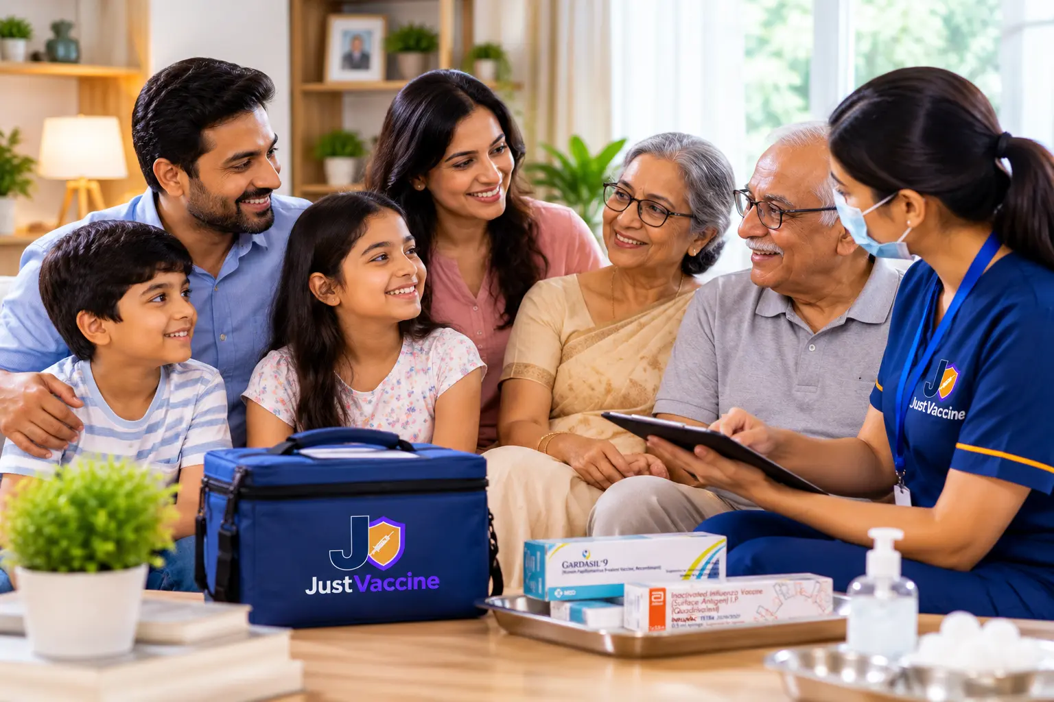 Family vaccination at home in Kokapet Hyderabad by JustVaccine